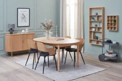 Spisebordsstol HVIDOVRE eg/sort stof