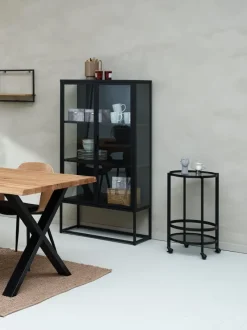 Spisebordsstol HVIDOVRE eg/sort stof