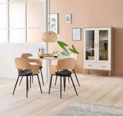 Spisebordsstol HVIDOVRE eg/sort stof