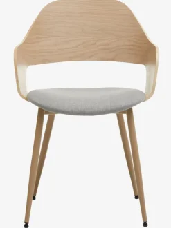 Spisebordsstol HVIDOVRE lys eg/lysegråt stof