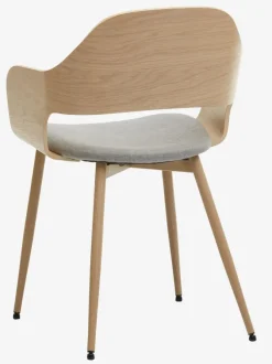 Spisebordsstol HVIDOVRE lys eg/lysegråt stof