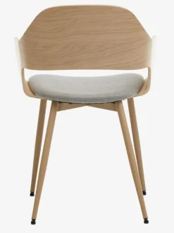 Spisebordsstol HVIDOVRE lys eg/lysegråt stof