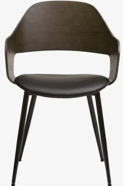 Spisebordsstol HVIDOVRE mørk eg/sort stof