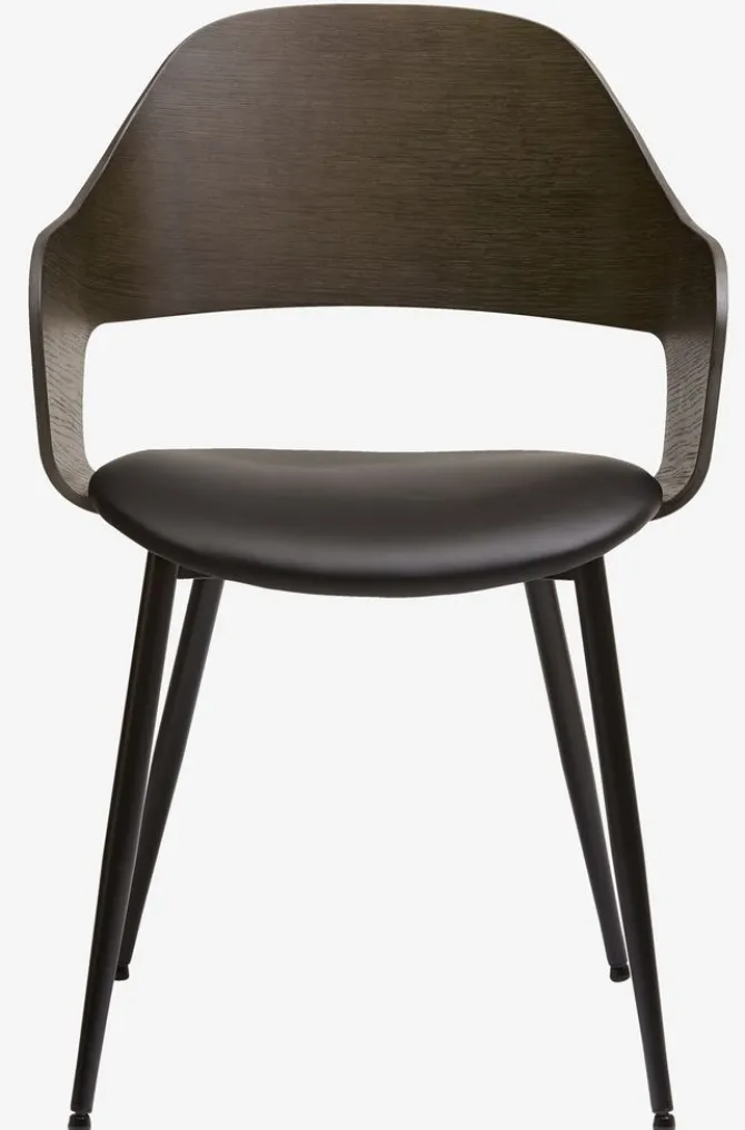 Spisebordsstol HVIDOVRE mørk eg/sort stof