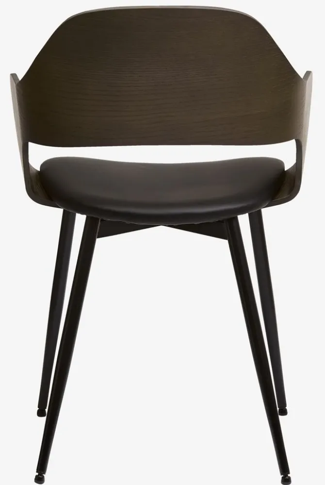 Spisebordsstol HVIDOVRE mørk eg/sort stof