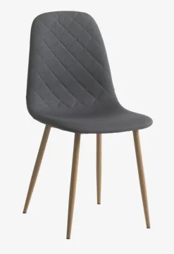 Spisebordsstol JONSTRUP asfaltfarvet stof/egefarve