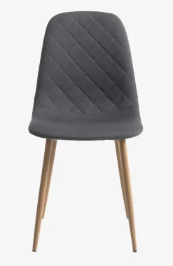 Spisebordsstol JONSTRUP asfaltfarvet stof/egefarve