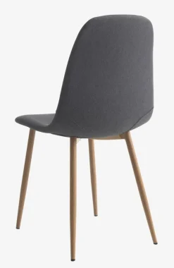 Spisebordsstol JONSTRUP asfaltfarvet stof/egefarve