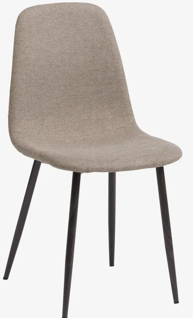 Spisebordsstol JONSTRUP beige stof/mørk egefarve