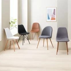 Spisebordsstol JONSTRUP cognacfarvet kunstlæder/egefarve