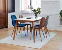 Spisebordsstol JONSTRUP gråt stof/egefarve