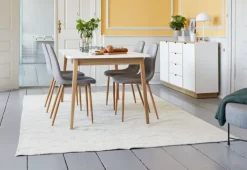 Spisebordsstol JONSTRUP gråt stof/egefarve