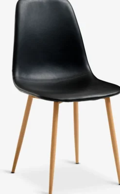 Spisebordsstol JONSTRUP sort kunstlæder/egefarve