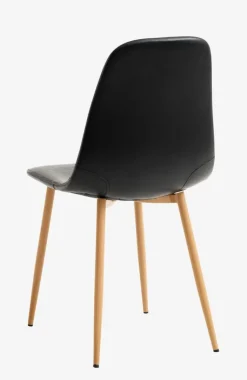 Spisebordsstol JONSTRUP sort kunstlæder/egefarve