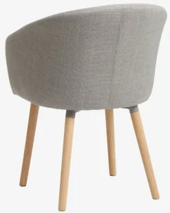 Spisebordsstol KLOSTER lysegråt stof/eg