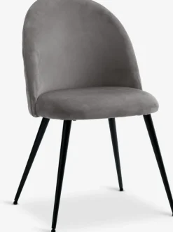 Spisebordsstol KOKKEDAL grå velour/sort