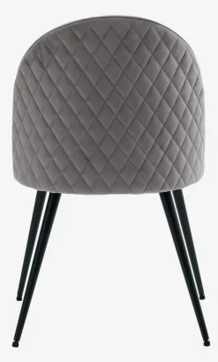 Spisebordsstol KOKKEDAL grå velour/sort