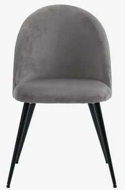 Spisebordsstol KOKKEDAL grå velour/sort