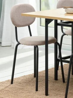 Spisebordsstol MALT sandfarvet stof/sort