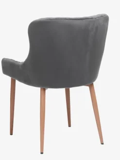 Spisebordsstol PEBRINGE velour grå/eg