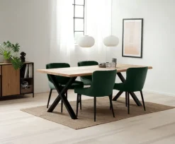 Spisebordsstol PEBRINGE velour grøn/sort