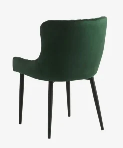 Spisebordsstol PEBRINGE velour grøn/sort