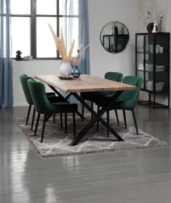 Spisebordsstol PEBRINGE velour grøn/sort
