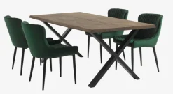 Spisebordsstol PEBRINGE velour grøn/sort