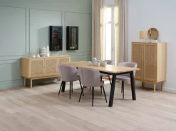 Spisebordsstol RISSKOV lysegråt stof/sort