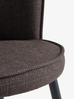 Spisebordsstol RISSKOV mørkebrunt stof/sort