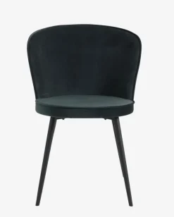 Spisebordsstol RISSKOV mørkegrøn velour/sort