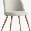 Spisebordsstol THORUP beige stof/egefarve
