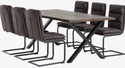 Spisebordsstol ULSTRUP antracitgråt stof/sort