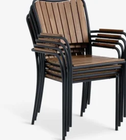 Stabelstol BASTRUP hårdttræ/sort