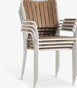 Stabelstol BASTRUP hårdttræ/hvid