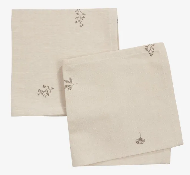 Stofserviet ENGFIOL 40x40 beige/grå 2 stk/pk