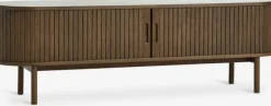 TV-bænk LYNGVIG 160cm 2 jalousilåger mørk eg