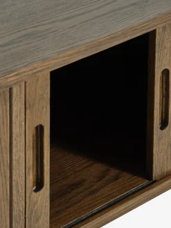 TV-bænk LYNGVIG 160cm 2 jalousilåger mørk eg