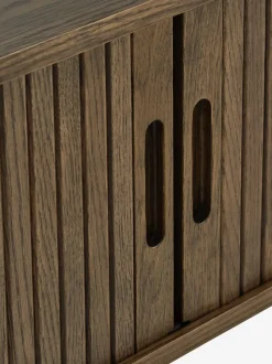 TV-bænk LYNGVIG 160cm 2 jalousilåger mørk eg