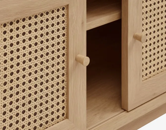 TV-bord HALMSTAD 2 skydelåger egefarve