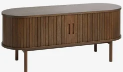TV-bord LYNGVIG 120cm 2 jalousilåger mørk eg