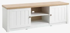 TV-bord MARKSKEL 2 låger hvid/egefarve