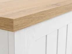 TV-bord MARKSKEL 2 låger hvid/egefarve