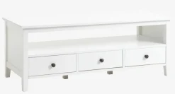 TV-bord NORDBY 3 skuffer hvid