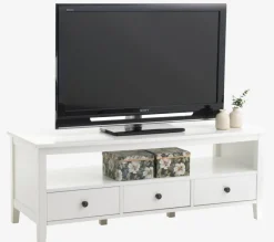 TV-bord NORDBY 3 skuffer hvid