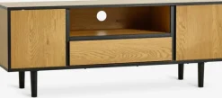 TV-bord ODENSE 2 låger 1 skuffe egefarve/sort