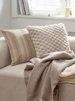 Uldplaid BRUNIA 130x170 beige