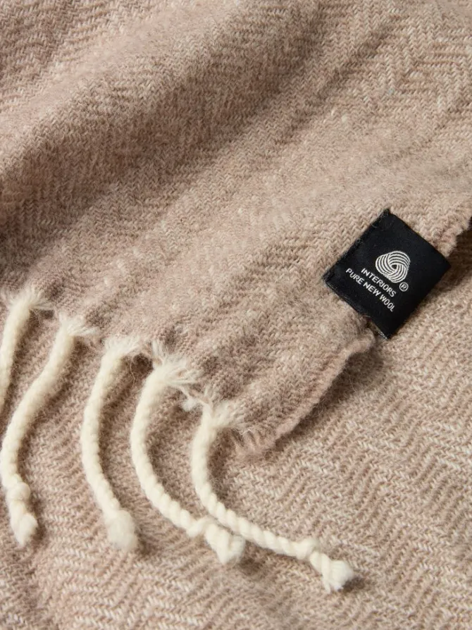 Uldplaid BRUNIA 130x170 beige