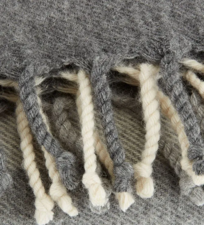 Uldplaid LUNDKARSE 130x170 grå/beige