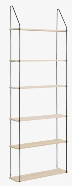 Væghylde HEJLSMINDE 6 hylder sort/natur